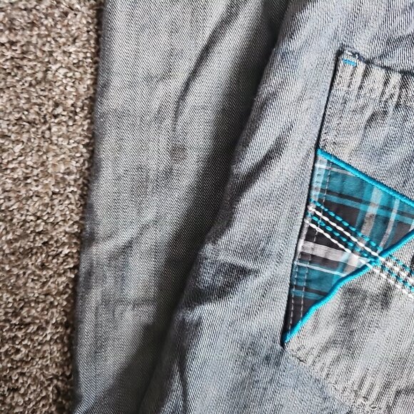 Red Ape Denim Size 44x34 Gray and Blue Plaid Y2K Style Causal Hip-Hop Jeans - Picture 4 of 12